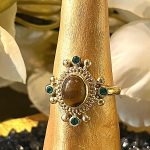 Bague Pampadour Ambre et verte