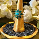 Bague fleur verte